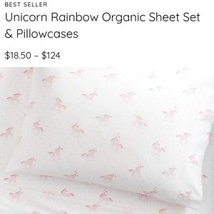 Unicorn rainbow organic sheet set